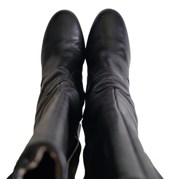 ISABELLE Fiore Black Leather Boots high heel hand tooled - Picture 5 of 15